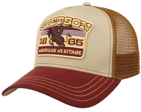 Stetson Heritage Rodeo Trucker Cap Basecap Herren Sommer Winter beige-rot One Size