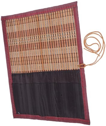 TOKIDNY up Pencil Holder Case Bamboo Canvas Tool Bag for Art Supplies Holder for Pencil Pen Brush Oil Watercolor Painting