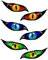 FDCGAS Auto Motorrad Aufkleber,3 Paar motorrad aufkleber,helm sticker,augen aufkleber,Evil Eyes mit Iris Vinyl Drohne Motorrad Helm Auto Aufkleber Sticker 70x30mm