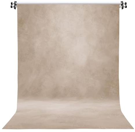 Abstract Beige Professional Photography 8x10ft / 2.4x3M Backdrop for Portrait Photo Props Booth Background Photoshoot Studio with Ployester Fabric Roller Pocket on Top, Light Brown