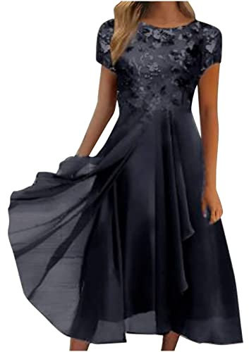 Kleid Damen Elegant Lang Bequem Kleid Einfarbig Frühlingskleid Luftig Freizeitkleid Leicht Vintage Leinenkleider Große Größen Sommerkleider a Linie Leinenkleid Sommer Dress Freizeitkleider