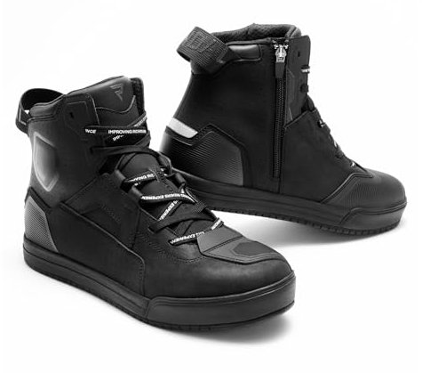 REBELHORN Vandal II Stivali da Moto Uomo e Donna | Pelle Traforata | Protezione Caviglia, Punta e Tallone | Cerniera Lunga | Suola Rinforzata