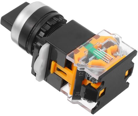 MAGICLULU Interruptor Selector Rotatorio de Posiciones con Botón de Auto Bloqueo para Cambio de Equipos Eléctricos Acv Instalación y Versatilidad Circuitos de Control