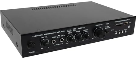 Bluetooth Verstärker HiFi Stereo Verstärker Audio Verstärker Stereo Receiver Vollverstärker 300W mit Fernbedienung USB/Mikrofon/SD-Karte/FM-Radio/Reverb/Höchsteinstellung/Bass Für Karaoke Heimkino