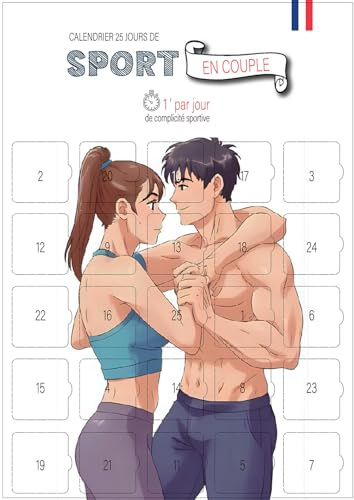 Avent/After Sport Kalender als Paar | A3 Format | 25 Fitness-Übungen zu zweit | Wandposter mit Karton-Staffelei | Geschenk zu Weihnachten & Valentinstag