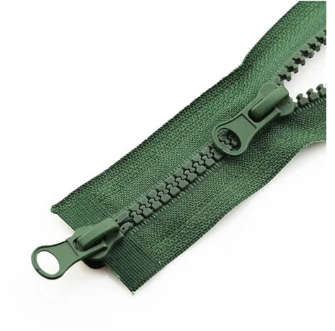 Cerniere Lampo Con Doppio Cursore 80/90 cm doppio cursore cerniera aperta giacca chiusura lampo for fai da te cucito a mano forniture decorazione zip per Cucire(Green,90cm)