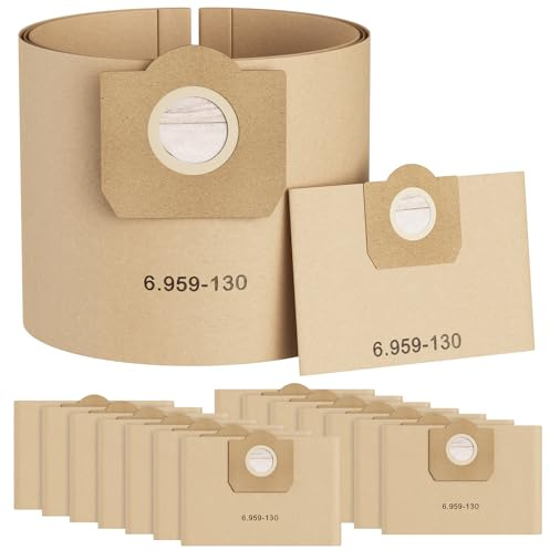 16 Staubsaugerbeutel Ersatz für Kärcher 6.959-130.0 WD3 Staubsauger | Papier Filtertüten für MV3 A2201/2204/2504/2554/2251/2604 Staubsaugertüten und Filterbeutel.