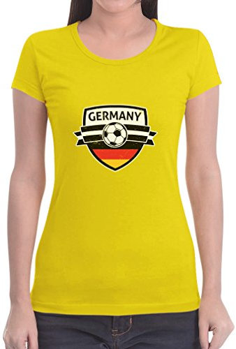 Deutschland-Fußball EM Fan-Artikel Damen T-Shirt Slim Fit Small Gelb