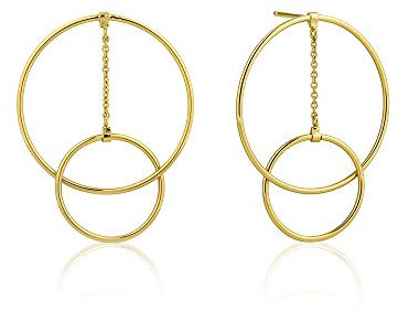 Ania Haie Damen-Ohrhänger Modern Front hoop Earrings 925er Silber One Size Gold 32014205