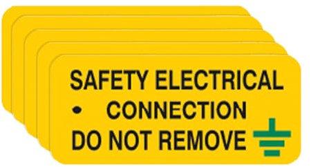iSigns Warning Signs (Safety Electrical Connections), Pack of 5 Tags, 80x25mm, Double Sided 'Do Not Remove' Caution Signs, British HSE Standards Approved