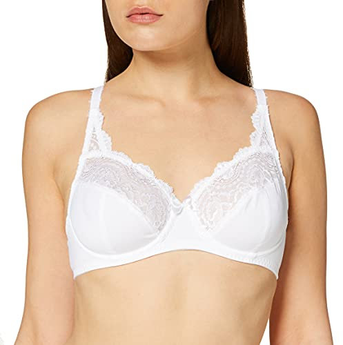 Playtex Bra Woman Flower Elegance Micro Lace Underwire Bra x1, White, 38DD