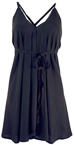 GURU SHOP Minikleid Boho Chic, Wandelbares Minikleid, Top, Rock - Schwarz, Damen, Synthetisch