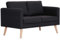 Tidyard 2 Sitzer Sofa-Holzrahmen Couch,Schlafsofa Zweisitzer Kleines Sofagarnitur Bettsofa Loungesofa Bed Couch Sessel 116 x 70 x 73 cm Mit 2 x Rückenkissen und 2 x Sitzkissen