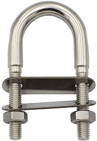 U-Bolzen mit 2 Platten und 2 Muttern DIN934 M4 X 30 mm - (2 Stück) - Edelstahl A4 - Bügelbolzen, Gewindebügel I BOOTSTEILE BRAUER®