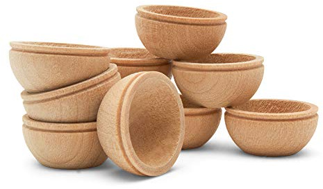Woodpeckers Unfinished Wood Mini Bowl, 3/4 inch, Perfect for Scale Models, Dollhouse Dishes, Wood Craft Projects, and Sorting Activity, Pack of 25