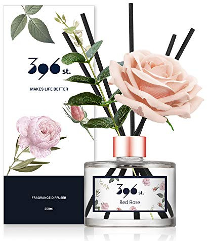 396 st. Rose Flower Reed Diffuser, Red Rose, 200ml(6.7oz) / Reed Diffuser Sets, Home Fragrance, Scented Oils, Home & Bathroom Décor