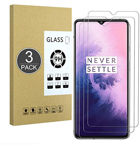 E-Hamii [3 Stück 9H Gehärtetes,Bruchsicheres Glas Kompatibel mit Oneplus 7T,[HD Kristall Klar] 0,33 mm Display Schutzfolie für Oneplus 7T