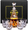 KANARS Whiskey Decanter Sets for Men, 25 Oz Liquor Decanter with 10 Oz Crystal Glasses in Luxury Box for Bourbon Scotch Rum Tequila Vodka, Whisky Gifts for Father's Day Birthday Valentine’s Day