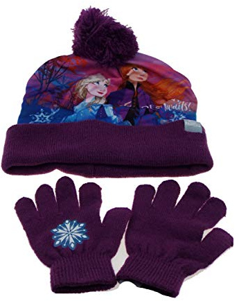 1 Set Mütze und Handschuh Sublimation – Die Eiskönigin – Frozen – 2 Farben Gr. One size, violett