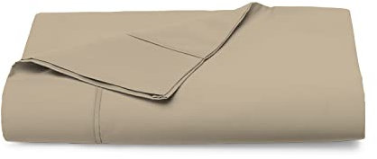 Pizuna 400 Fadenzahl Baumwolle bettlaken, 180x280 cm Einfach Taupe,100% Langstapelige Baumwolle betttuch Weiche mako Satin, bettlaken ohne Gummizug (100% Einfach Taupe Baumwolle betttuch 180 x 280 cm)