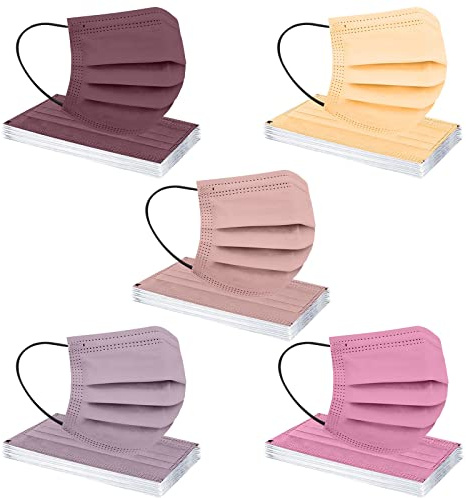 DolceTiger 50 Stück Unisex Mundschutz 3 Lagige Schutz_Einfarbige_Maske, Atmungsaktiv Mund_und_Nasenschutz Staubdicht Halstuch Mund- Nase- Gesichts Bedeckung Face Bandana