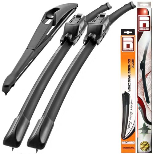 Recambo SCHEIBENWISCHER VORNE + HINTEN kompatibel für JAGUAR XF | X250 | BJ 2008-2015 (3er Set: 600mm / 475mm / 300mm)