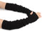 F Flammi Armwärmer aus Kaschmir-Mischgewebe, fingerlose Handschuhe, Strickhandschuhe, Handgelenkwärmer mit Daumenloch für Damen, Schwarz (60 cm), 38