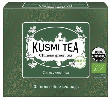 Kusmi Tea - Thé Vert de Chine Bio - 100% nature et biologique - Boîte thé de 20 sachets mousseline