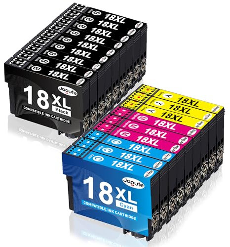 Jagute 18XL Druckerpatronen Kompatibel mit Epson 18XL T1811 T1812 T813 T1814 für Epson Expression Home XP-215 XP-412 XP-415 XP-305 XP-405 XP-202 XP-205 XP-3 02 XP-402 XP-312 XP-315 XP-102 XP-30 XP-212