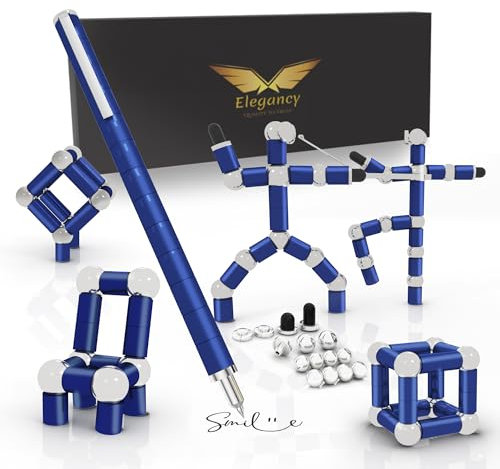 Elegancy Fidget Pen, magnetische Bälle, verformbarer Dekompressions-Magnetstift, Fidget-Spielzeug, Weihnachtsgeschenke für Teenager, Geschenke für Männer, coole Magnete für Kinder (blau)