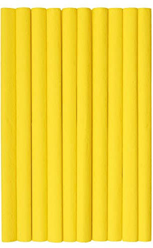 Krepppapier 50x200 cm Crepepapier für Handwerke, Kräuselpapier zur Dekoration, Schulpapier, Rollenpapier Elastizität, nicht abfärbende Farben, gelb Packung 10 Stück