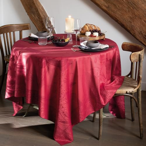 Garnier Thiebaut Tischwäsche Orchidees Bordeaux Coton 44463, Gr. 120x120 cm