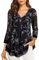 Gaharu Damen Blusen, Damenblusen 3/4 Arm Festlich Blusen Damen Elegant Abend Curvy Mode Damen Oberteile Frühling Party Business Bluse Feminine Doppellagige Blusen Edel Fashion Freizeitbluse Blumen