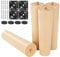Moendergo 4 Stück 15 cm Holz-Möbelbeine, Ersatzbeine aus massivem Buchenholz, Sofabein, Couch-Bein, Tisch-Kommode, Beine mit Schrauben, Montageplatte und Anti-Rutsch-Schutz (Original-Holz)