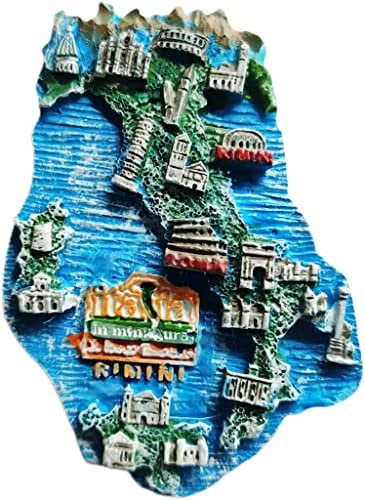 Map-Shaped Rimini Italy Rimini Magnet Fridge Refrigerator Magnet Decoration Sticker Souvenir Resin Crafts Kitchen Whiteboard