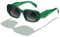 kimorn Rechteck Sonnenbrille für Frauen Männer Trendy Retro Trendy Sonnenbrille 90's Vintage Square Frame (Grüner Rahmen Gradient Graue Linse)