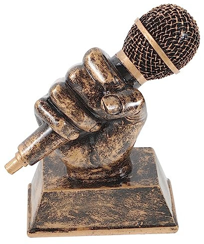 CORHAD Large Singing Trophy Resin Microphone Award for Competitions Party Game Prize