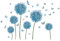 Wandaufkleber Blumen, Blaue Blumen Und Schmetterlinge Blume Schmetterling Wandtattoos Wandaufkleber Wohnzimmer Schlafzimmer Badezimmer Wanddekoration (Blau)