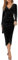 Yutdeng Womens Wrap V-Neck Dress Velvet Elegant Long Sleeve Mermaid Cocktail Dress Evening Gowns Long Ruched Party Dresses for Slim Ladies Dinner Dance Fancy Party Ball,Black,XL