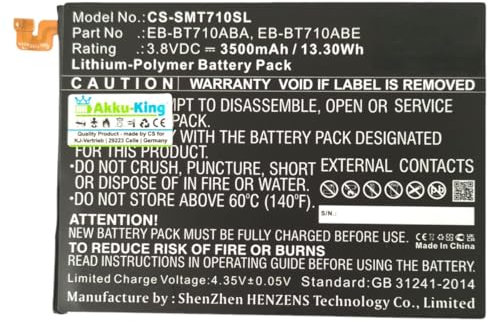 Akku kompatibel mit Samsung EB-BT710ABA - Li-Polymer 3500mAh - für Galaxy Tab S2 8.0 WiFi, Galaxy Tab S2 8.0 LTE-A, Galaxy Tab S2 Plus 8.0