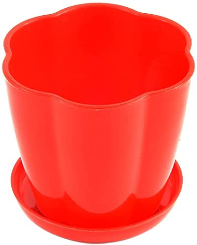 XYZOOM Pot de Fleur d'aloès de Cactus de Jardin de Maison en Forme de Fleur en Plastique Rouge(9eb4a 97db2 36996 c8514 9efdd a3a52