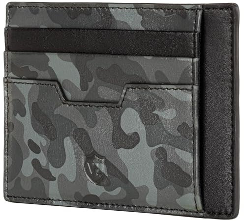 VON HEESEN Echtleder RFID Kartenetui aus Nappa-Leder - 9 Fächer - Querformat Kreditkartenetui für Damen & Herren (Camouflage)