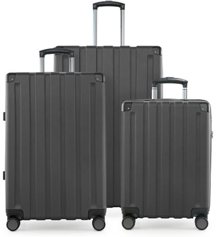 Hauptstadtkoffer Q-Damm - 3er Kofferset - Handgepäckskoffer 54 cm, mittelgroßer Koffer 68 cm + großer Reisekoffer 78 cm, Hartschale ABS, TSA, Graphite