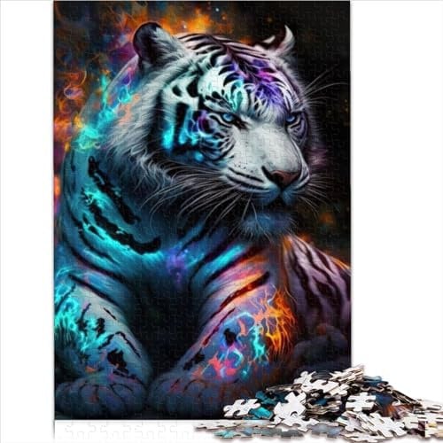 Tiger-Puzzles für Erwachsene, 1000-teiliges Holzpuzzle für Jungen, Mädchen, Kinder, Geburtstagsgeschenk, Größe (50x75 cm)