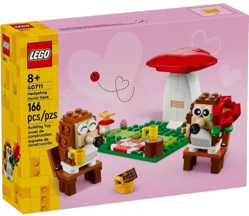 LEGO Le pique-nique des hérissons - Jouet avec champignon - Jeu de construction dès 8 ans, thème de la nature - Cadeau pour garçon ou fille ou idée cadeau pour la St Valentin pour femme ou homme 40711