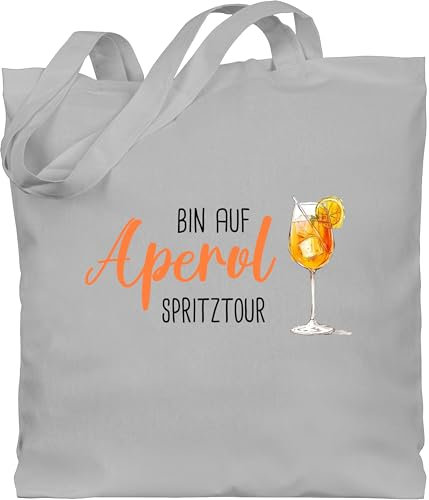 Baumwolltasche - Karneval & Fasching - Taschen - Bin auf Aperol Spritztour I JGA I Mädelsabend I Spritz Tour - Unisize - Hellgrau - tasche kamellebeutel faschings glas jute wurfbeutel karnevals
