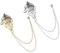 ＣＨＡＭＥＥＮ Lot de 2 broches de costume pour homme en forme de tête de loup - Broche chaîne - Épingle à cravate - Pour homme et femme - Accessoires de décoration, Or blanc