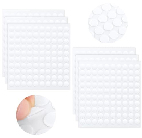 600PCS Doppelseitige Klebepunkte, Rund Klebepunkte Transparent, Doppelseitige Klebeband aus Acryl, Abnehmbare Klebepaste Punkt Aufkleber für DIY Handwerk Hochzeit Geburtstag Party Ballons Deko(10mm)