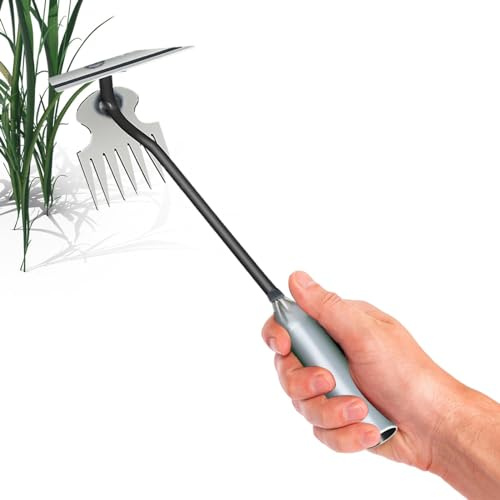 Unkrautstecher, manuelles Unkrautentfernungswerkzeug – Unkrautstecher aus Metall mit 7 Zähnen | Manueller Unkrautstecher mit langem Griff für Terrasse, Garten, Bauernhof