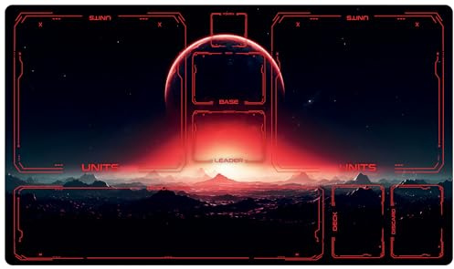 1 Spieler-Kartenspielmatte kompatibel mit Star Wars: Unlimited 24 x14“ / 61x35,5 cm - Roter Mond